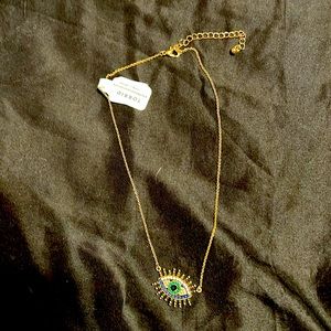 New unworn Torrid costume Evil eye beaded goldtone necklace